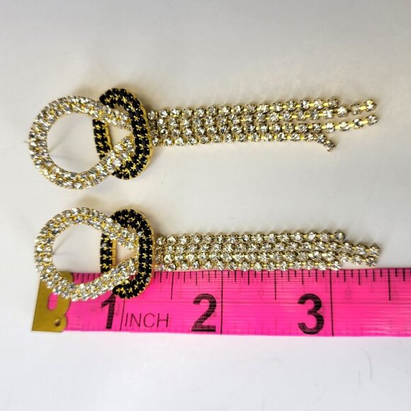 Chandelier Crystal and Gold Earrings - Picture 7 of 8